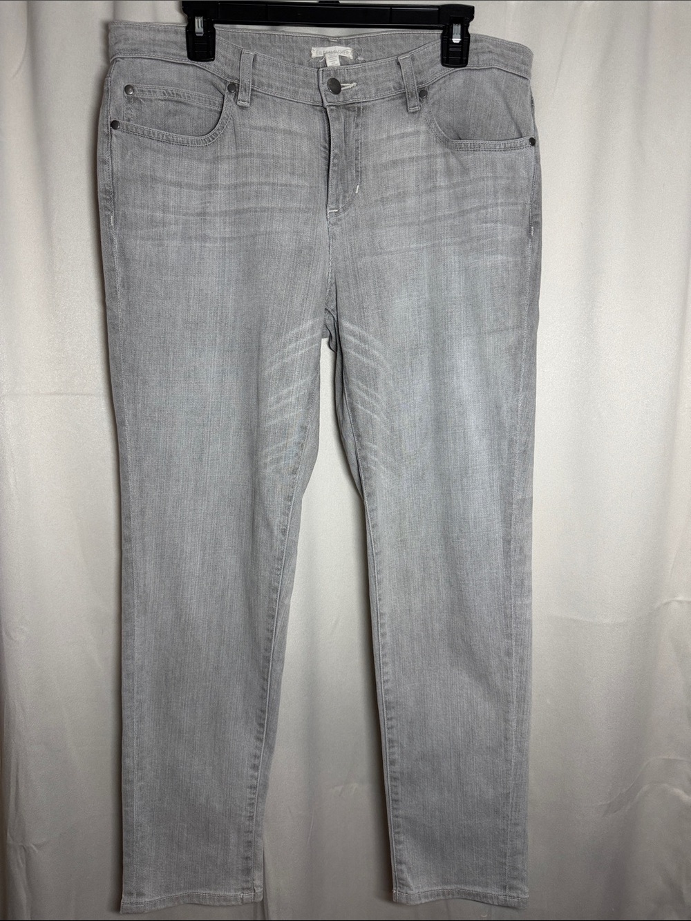 Eileen Fisher Gray Wash Organic Cotton Straight Leg Jeans Size 10
